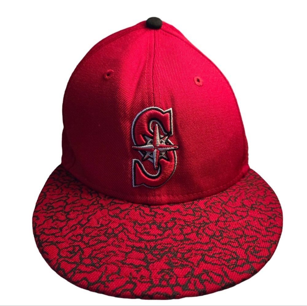 New Era Seattle Mariners red flat brim hat
